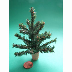 Chunky Christmas Tree.... 4.5" in a Wooden Pot